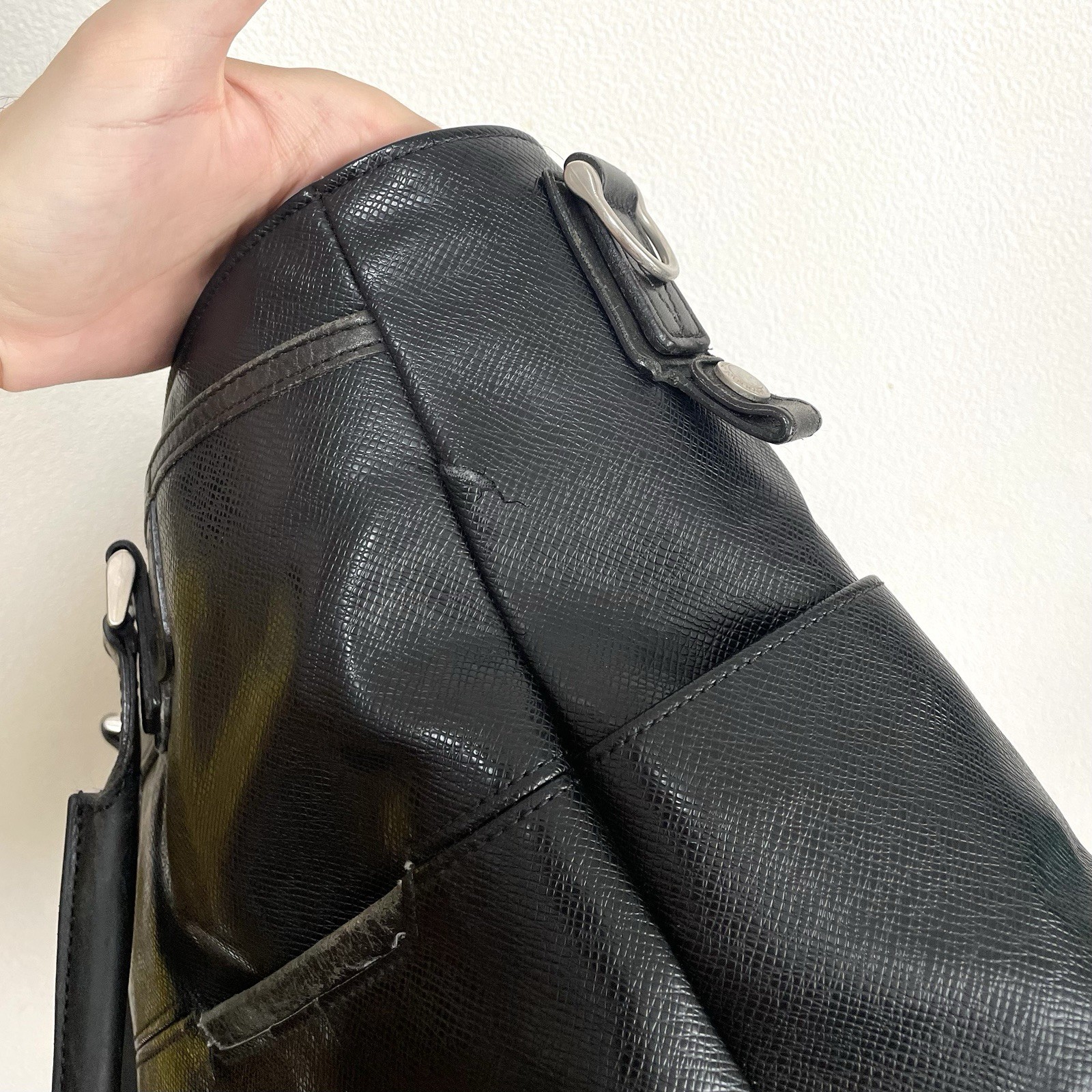 Master-piece MSPC Tote Bag Duffle 2way Leather Shoulder Black Large Made Japan
