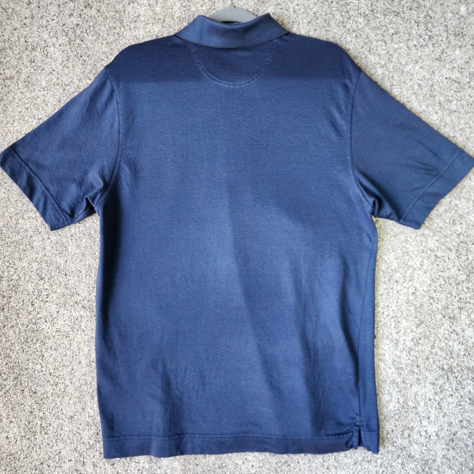Cutter & Buck Polo Shirt Mens Large Navy Blue DryTec Luxe NanoTex Excellent