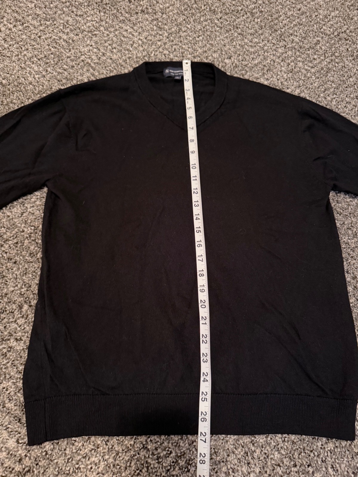 Hart Schaffner Marx Men Sweater Black Size Large 100% Fine Merino Wool
