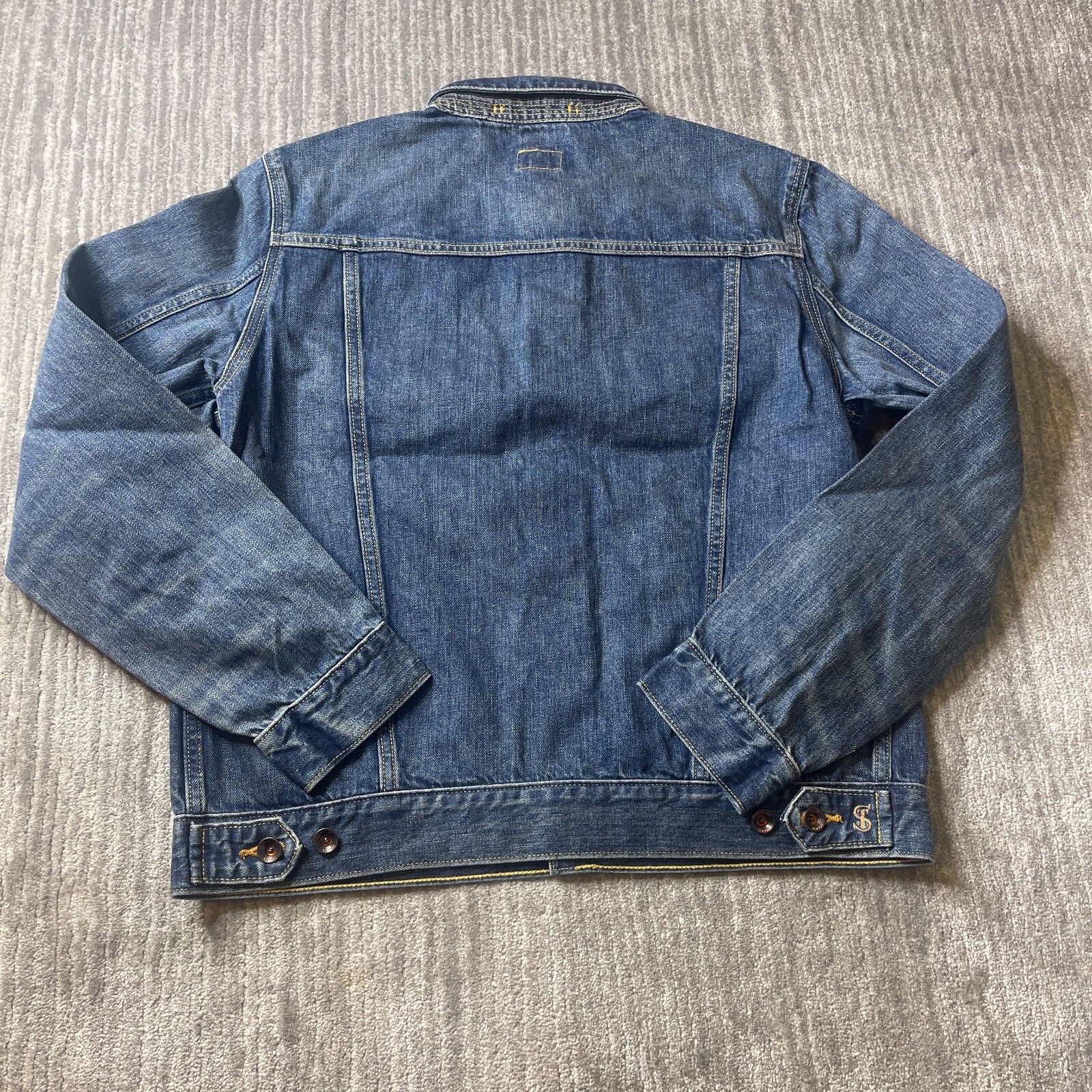 Todd Snyder Jacket Mens Medium Selvedge Denim Trucker Dark Wash Blue Button NEW