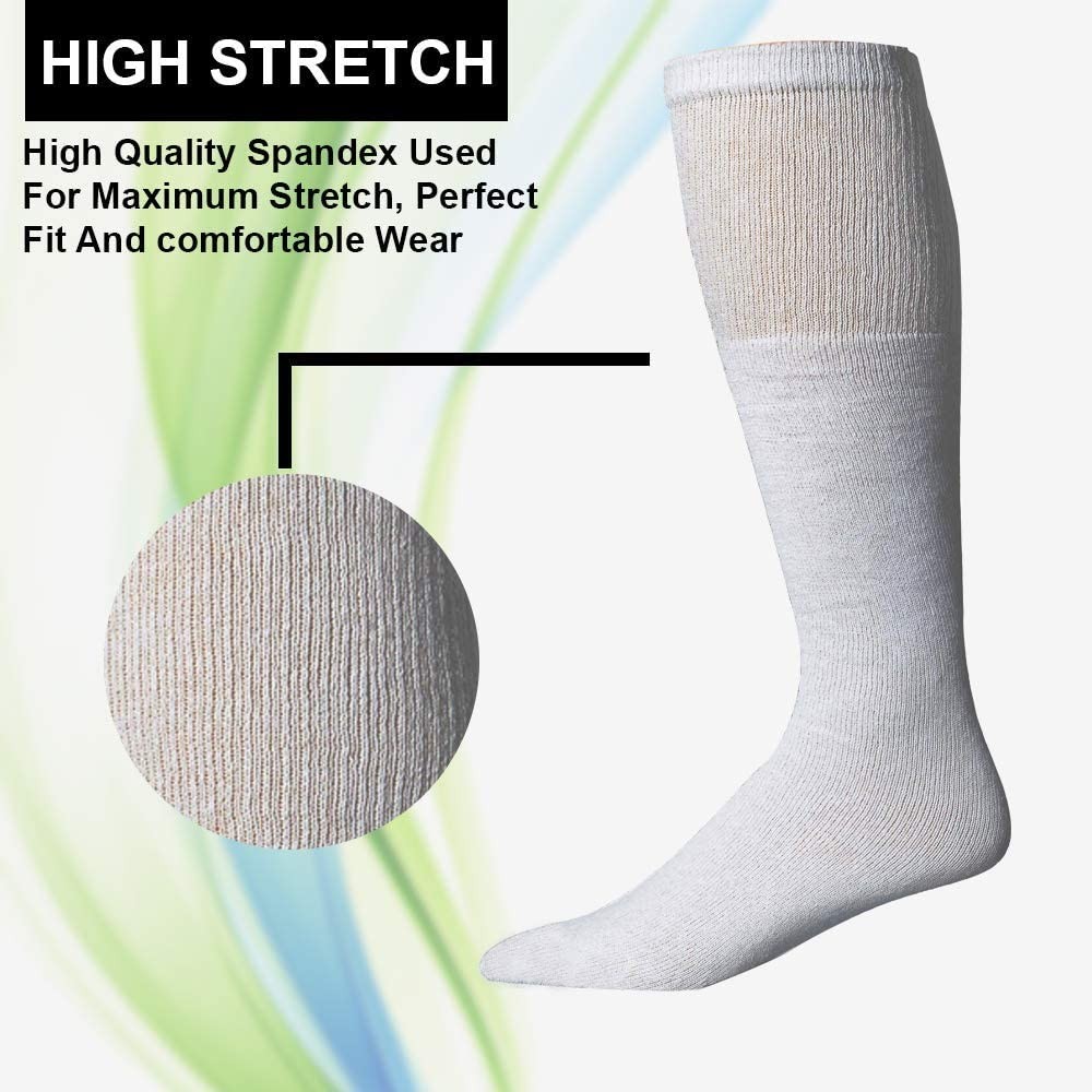 36 Pairs Of Yacht & Smith Men’s Long Cotton Sport Tube Socks, Size 10-13
