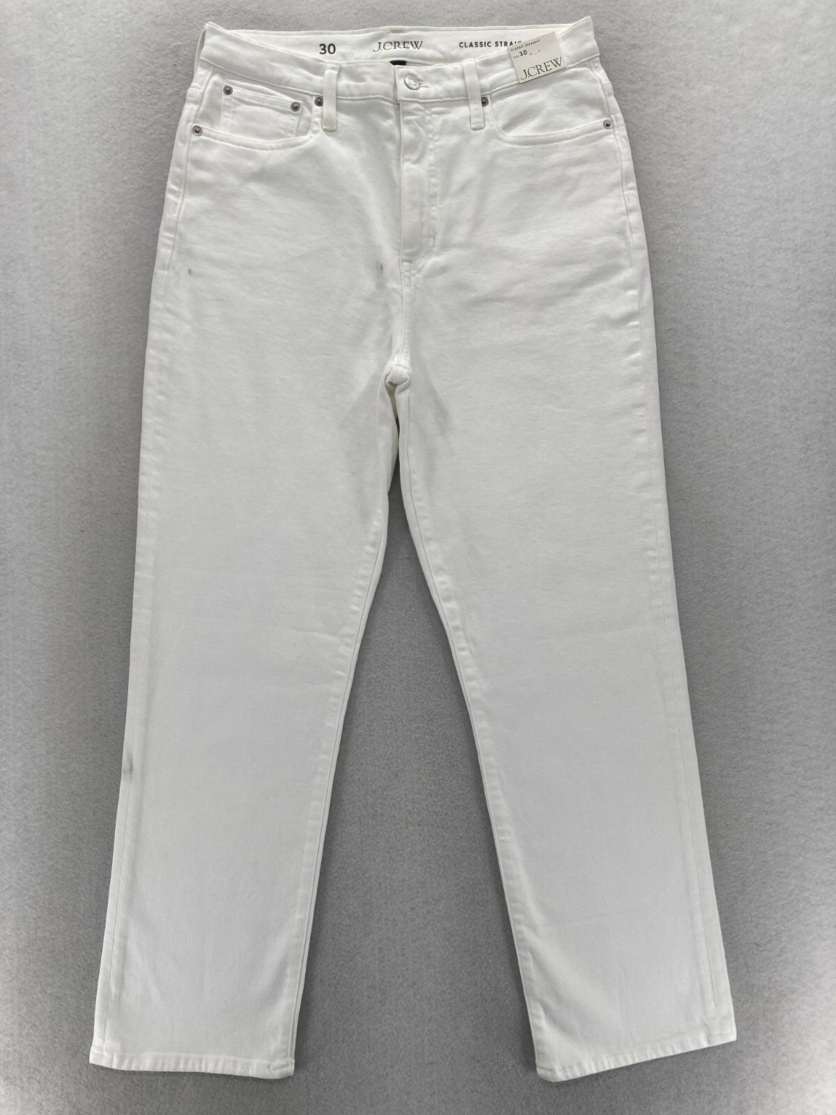 J.Crew Classic Straight Jeans Women’s 30 White Stretch Denim High Rise Casual