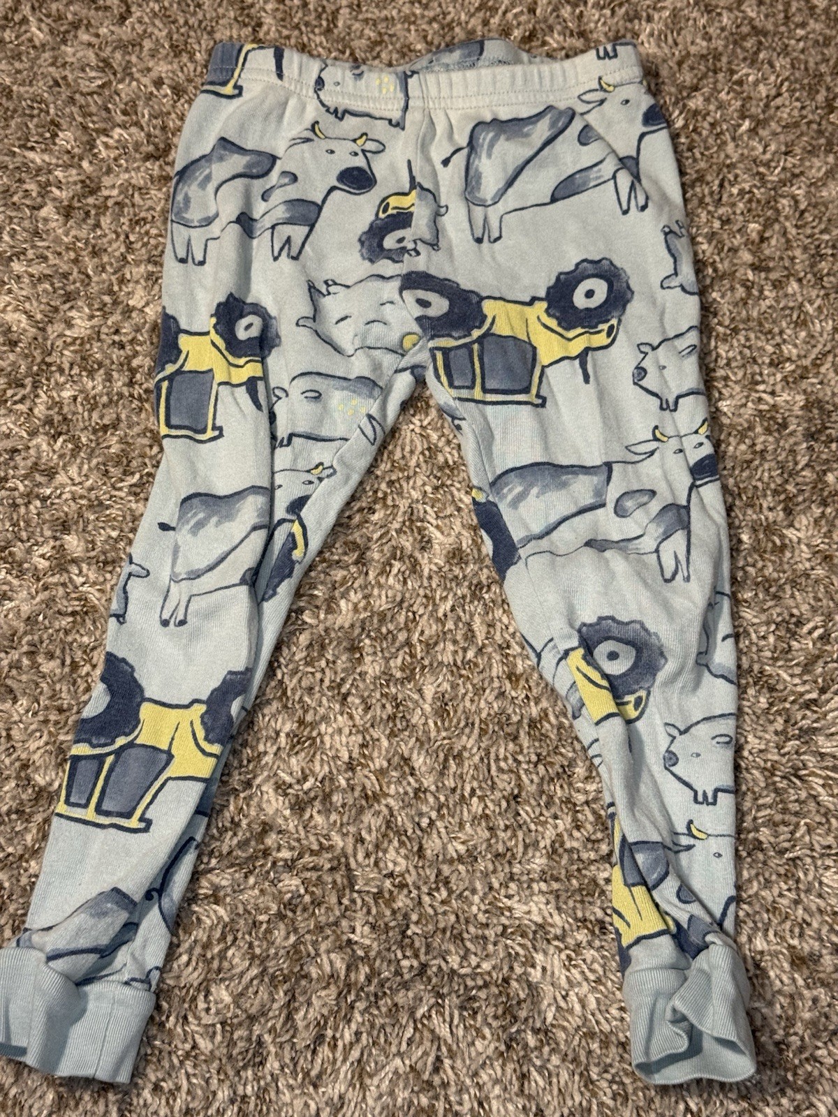 Carter’s Toddler Pajama Pants Farm Animals Tractor Print Blue Size 3T