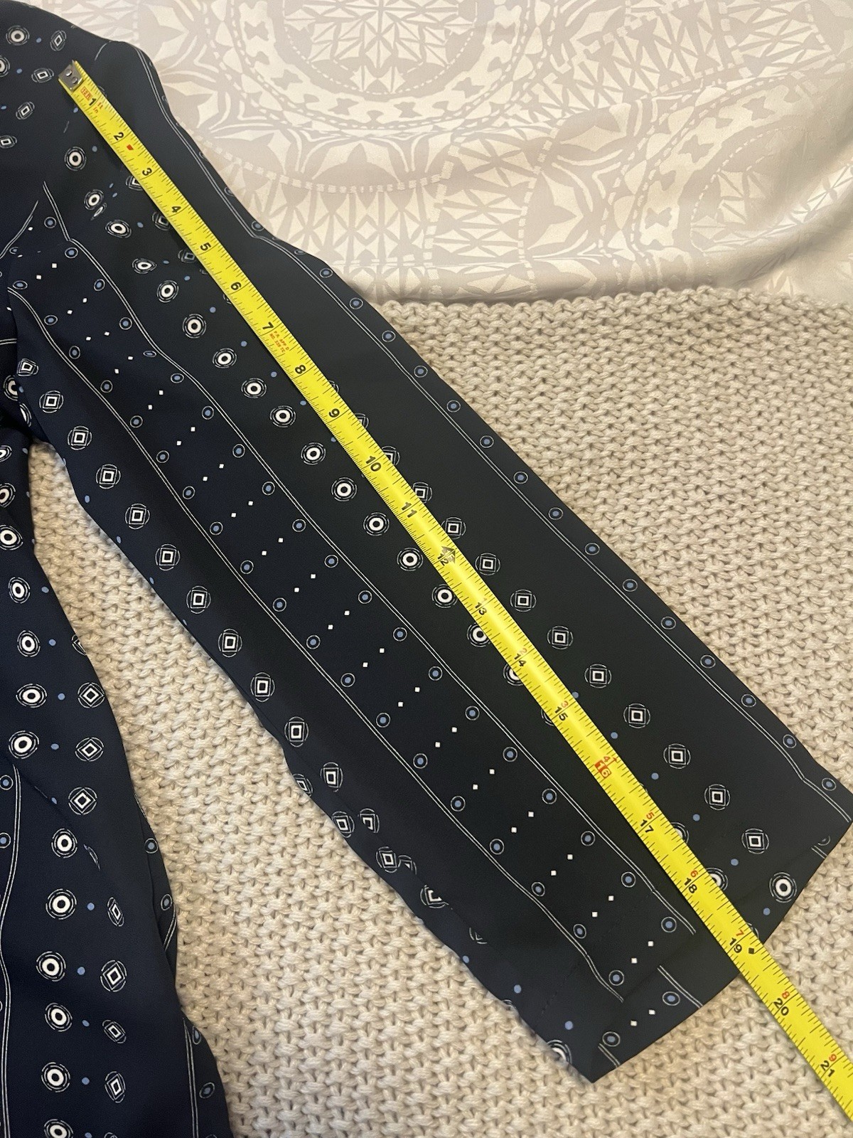 Van Heusen Navy Geometric Lightweight Blouse