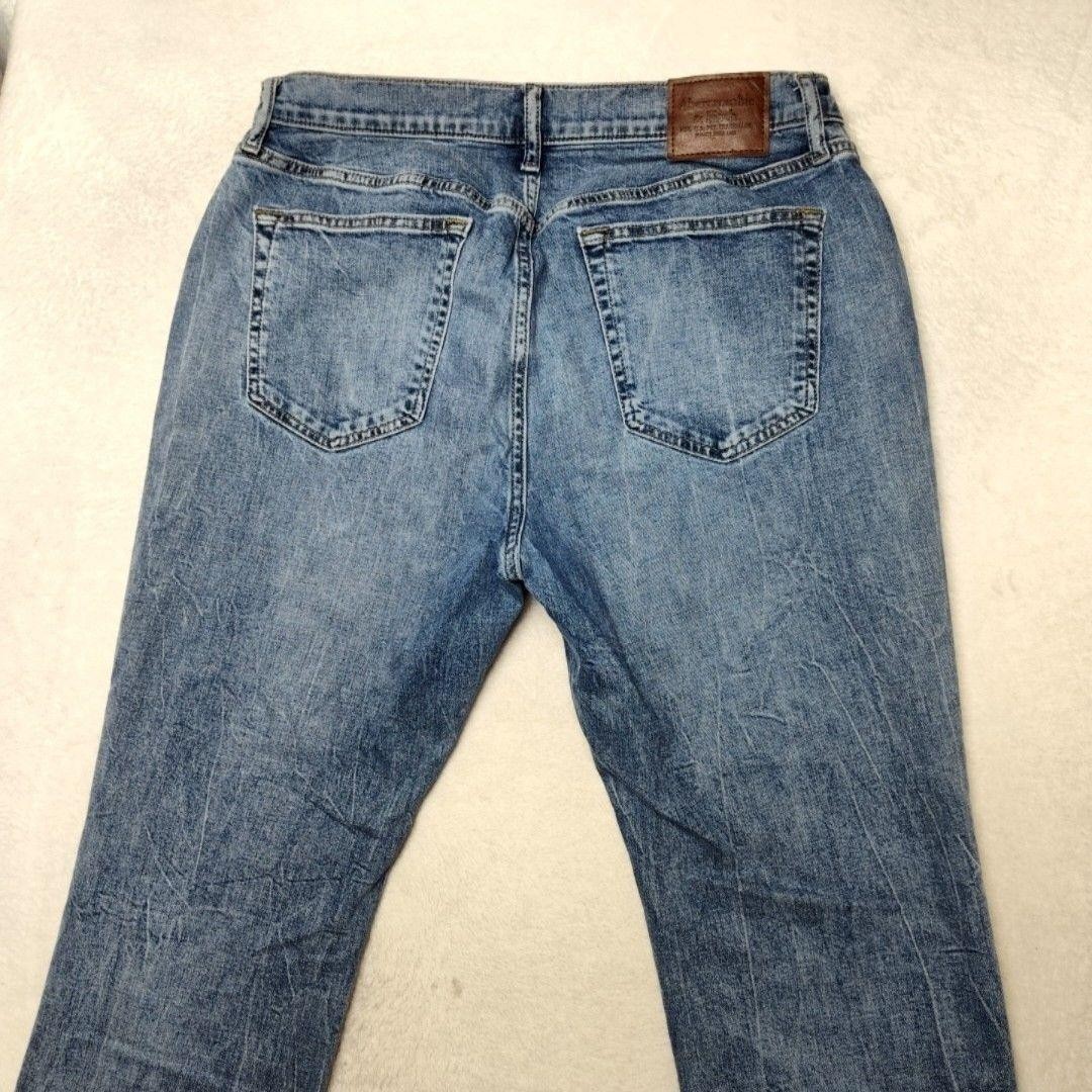 Abercrombie & Fitch Jeans Mens 33×30 Blue Athletic Straight Light Wash Stretch