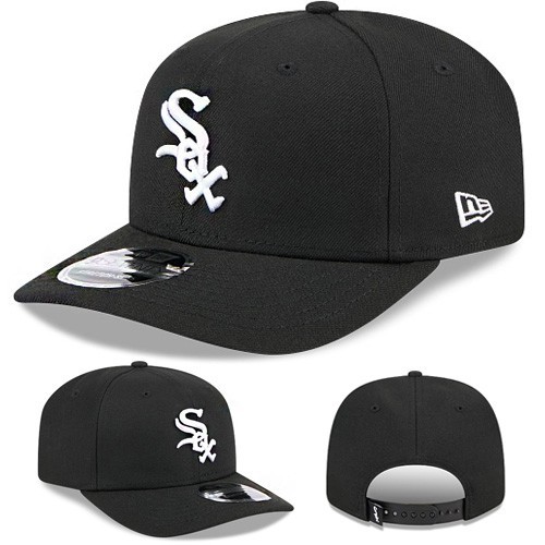 New Era Chicago White Sox 970 Snapback Hat Stretch Snap Black Adjustable Cap