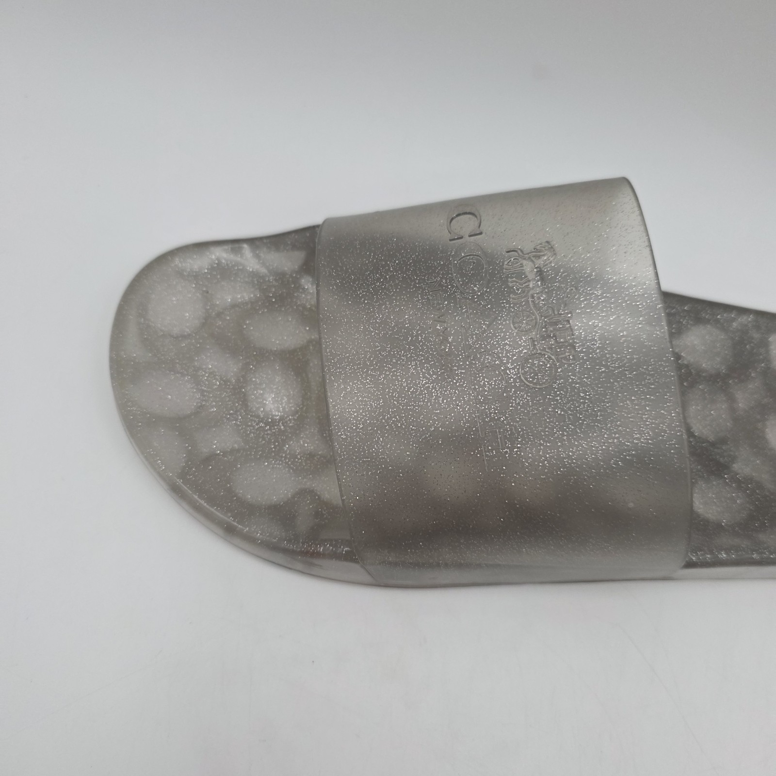 Coach Ulyssa Jelly Clear Slides glitter accent in about a size 10 – 10.5