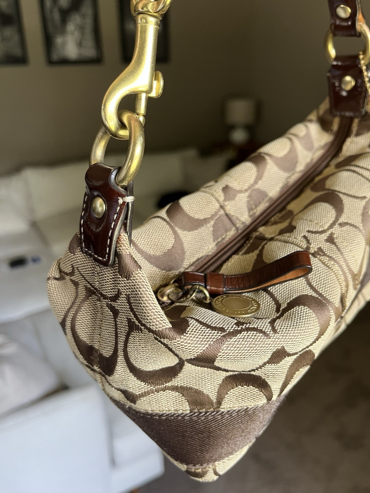 2009 Vintage Coach Signature Small Shoulder Bag