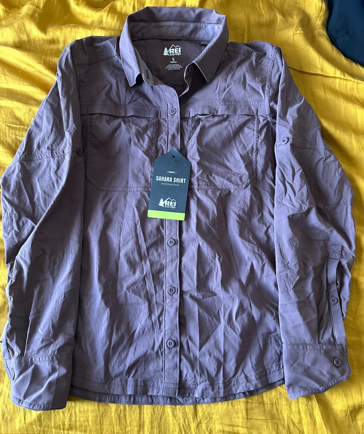 REI Sahara Shirt Peppercorn UPF 35 Sun Protection