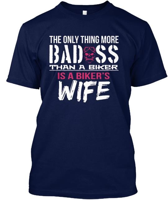 Biker Wife T-Shirt Made in the USA Size S to 5XL