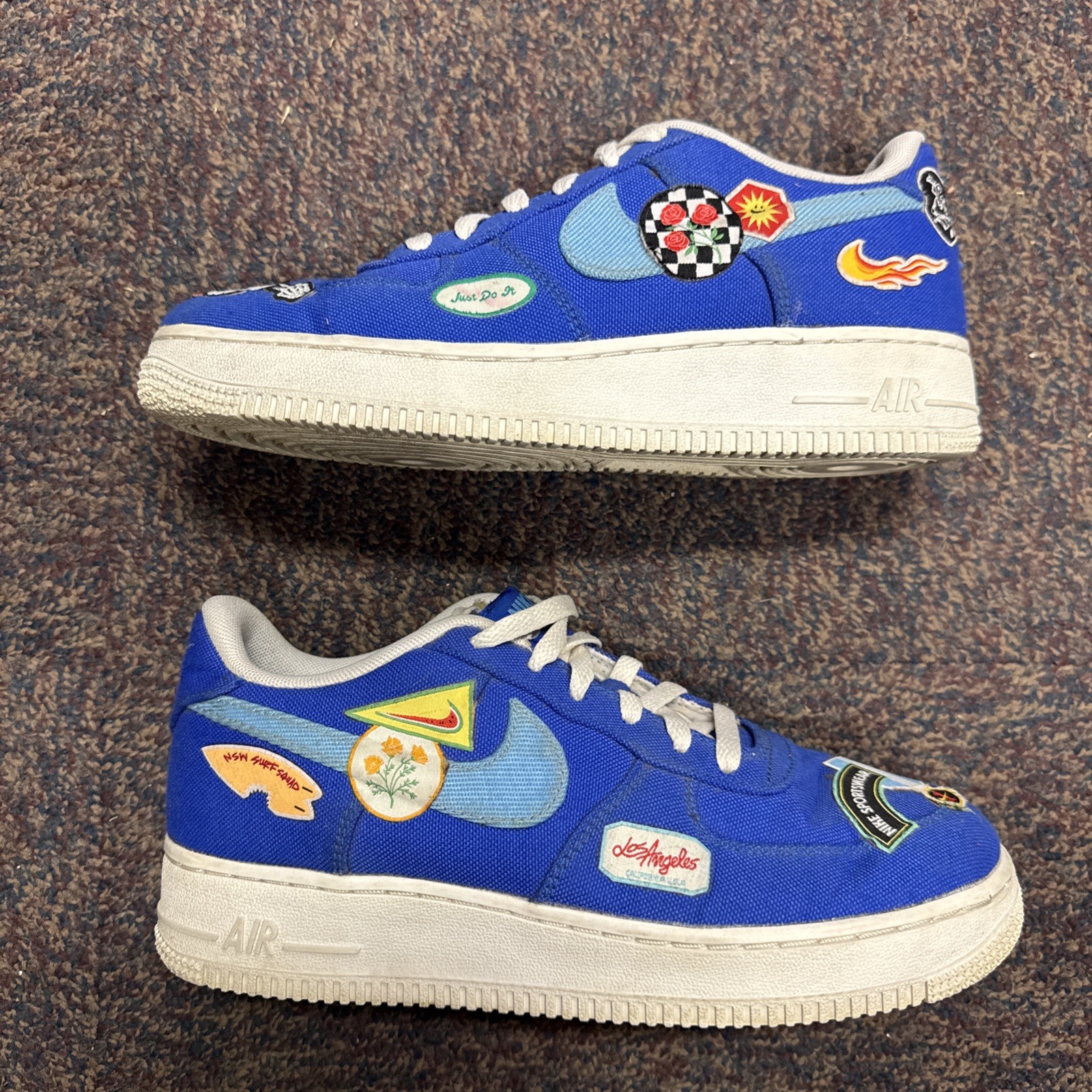 GS Nike Air Force 1 Low ’07 Patched Up Los Angeles Sneakers DX2308-400 Size 6.5Y