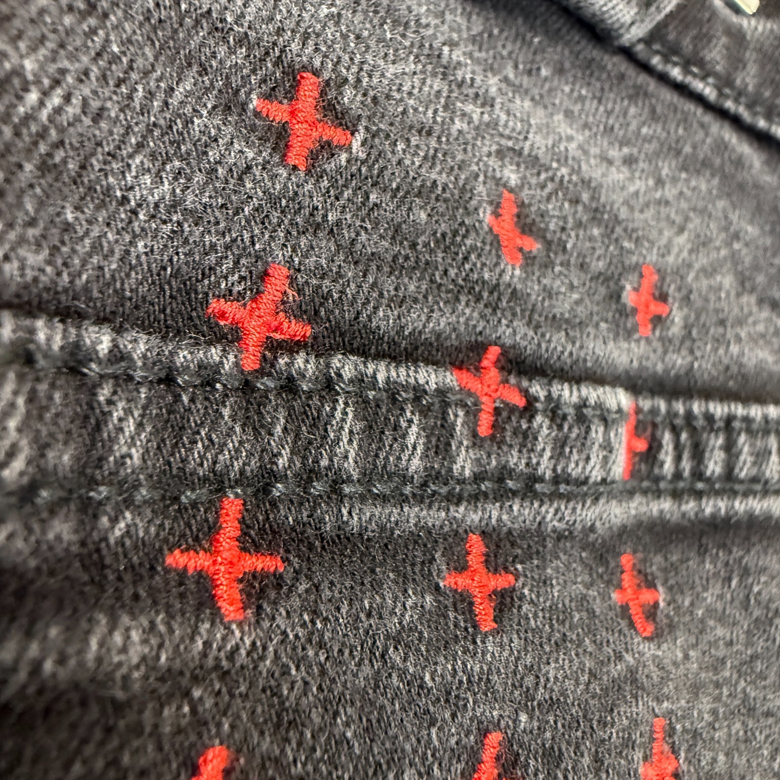 Ksubi Van Winkle Skinny Jeans Mens 34 34×30 Cross Embroidery Button Fly Rocker