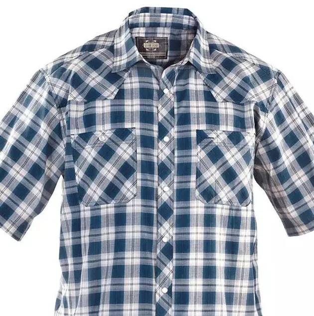 Men’s Western Shirt-Guide Gear -Snap Pocket-Rodeo-Plaid Shirt Casual-NWT
