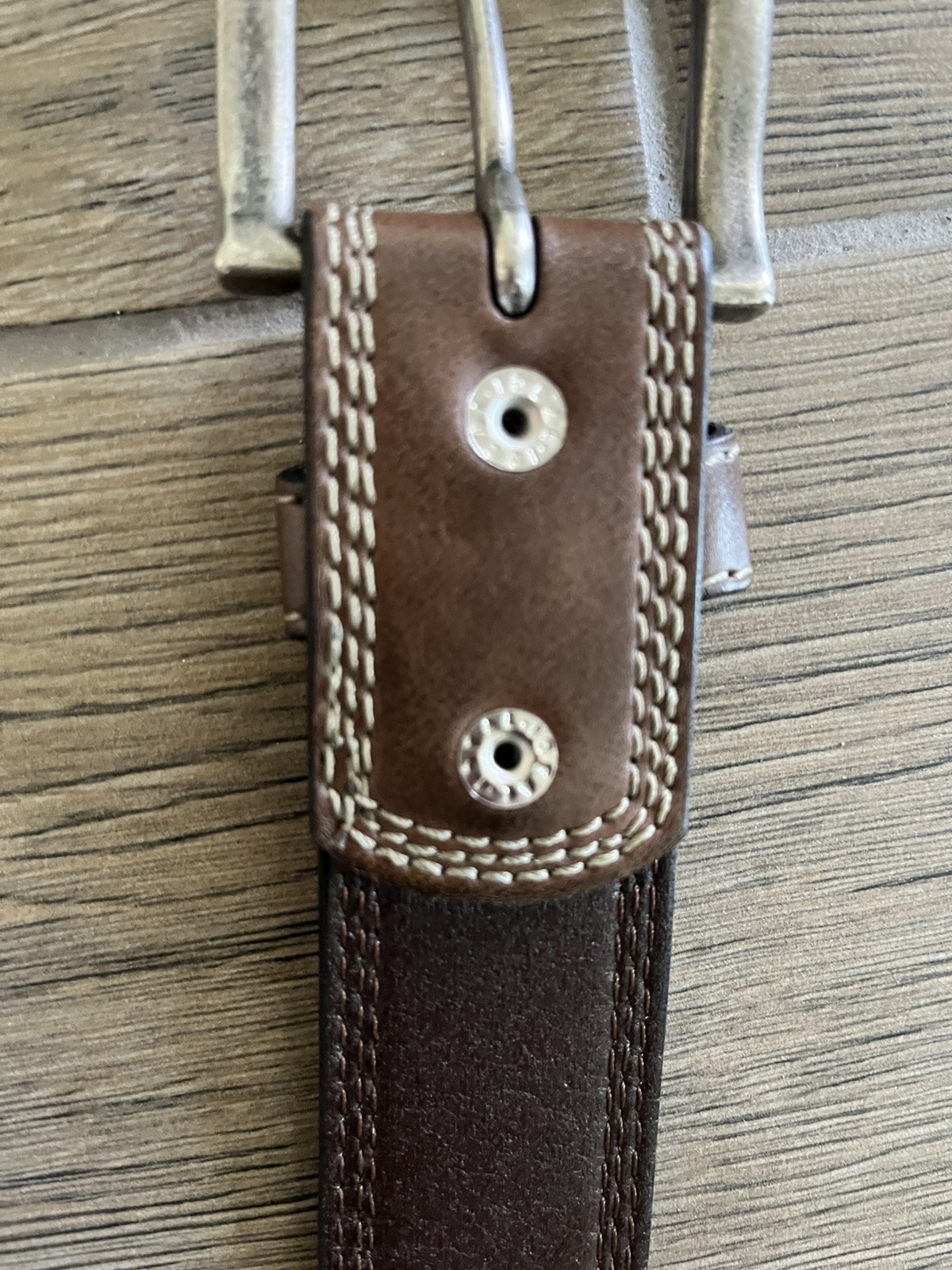 Men’s Wrangler Genuine Leather Triple Stitch Casual Western Brown Belt Size 44
