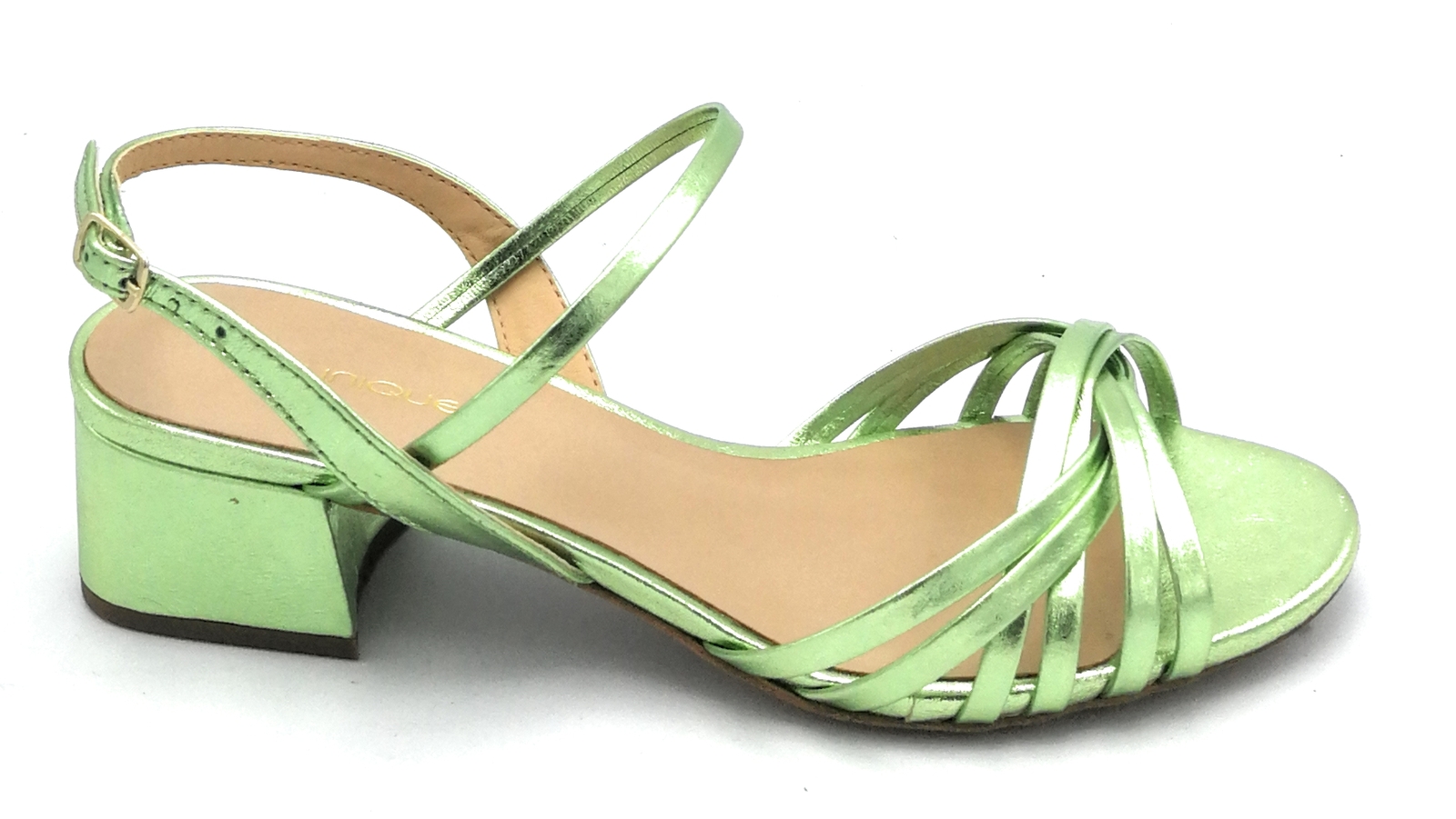 Miss Unique 37168 Cedar Laminated Sandal Strap Heel 4cm D