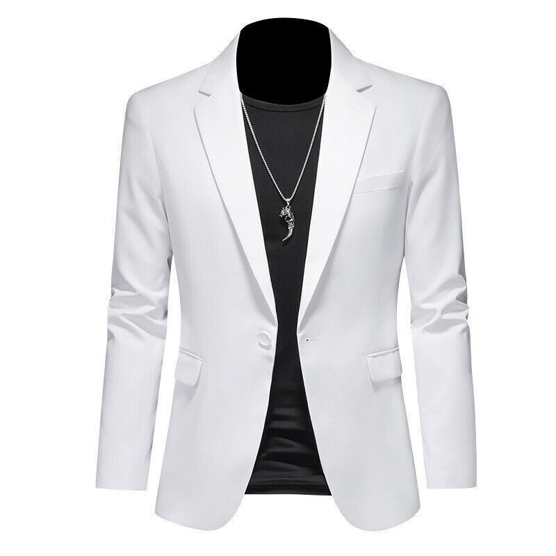 Men’s Jacket Casual Suit Blazer Slim-Fit Suit Wedding Business Dress Suit Tops