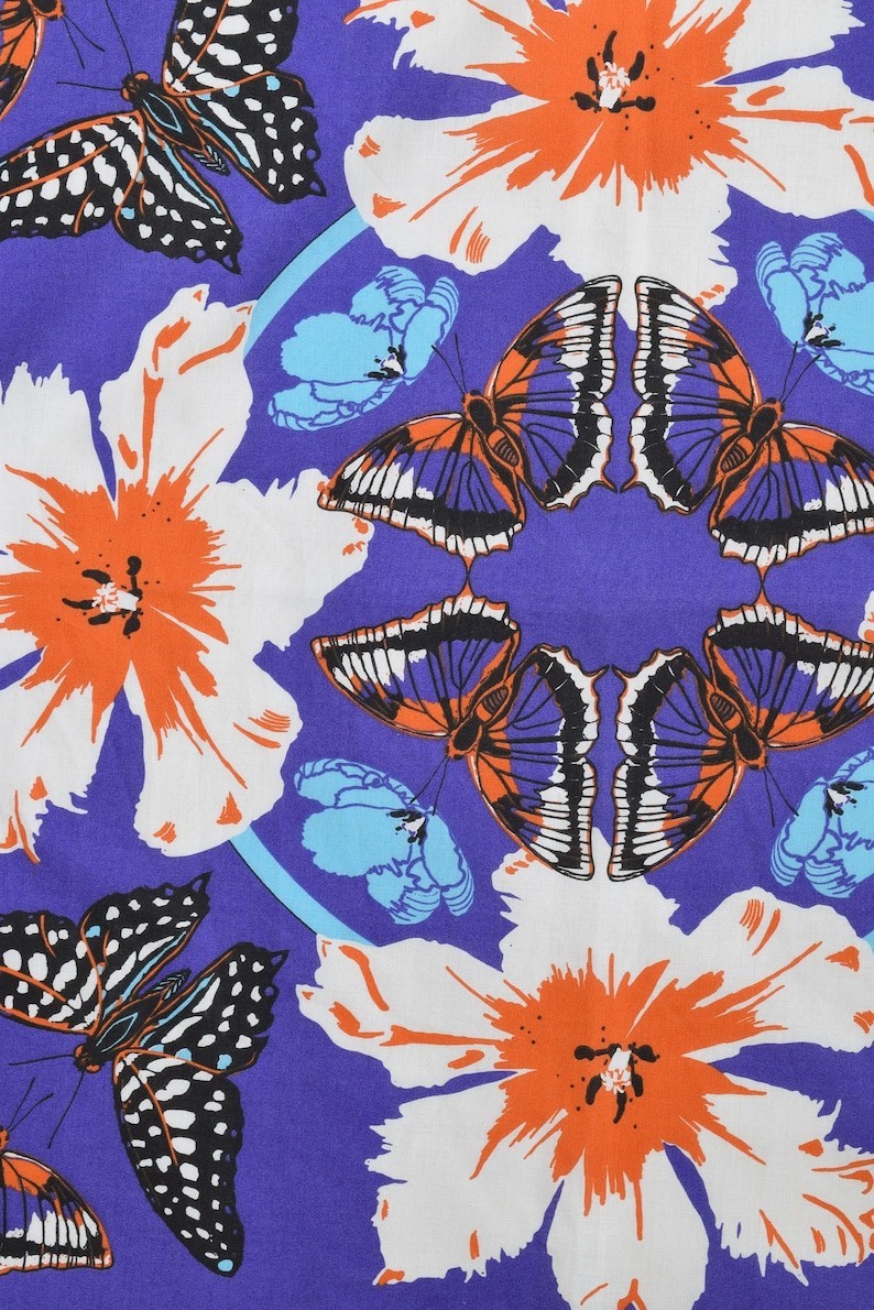 Butterfly Bandana: Soft 100% Cotton Handkerchief Hand Screen Printed Pollinator
