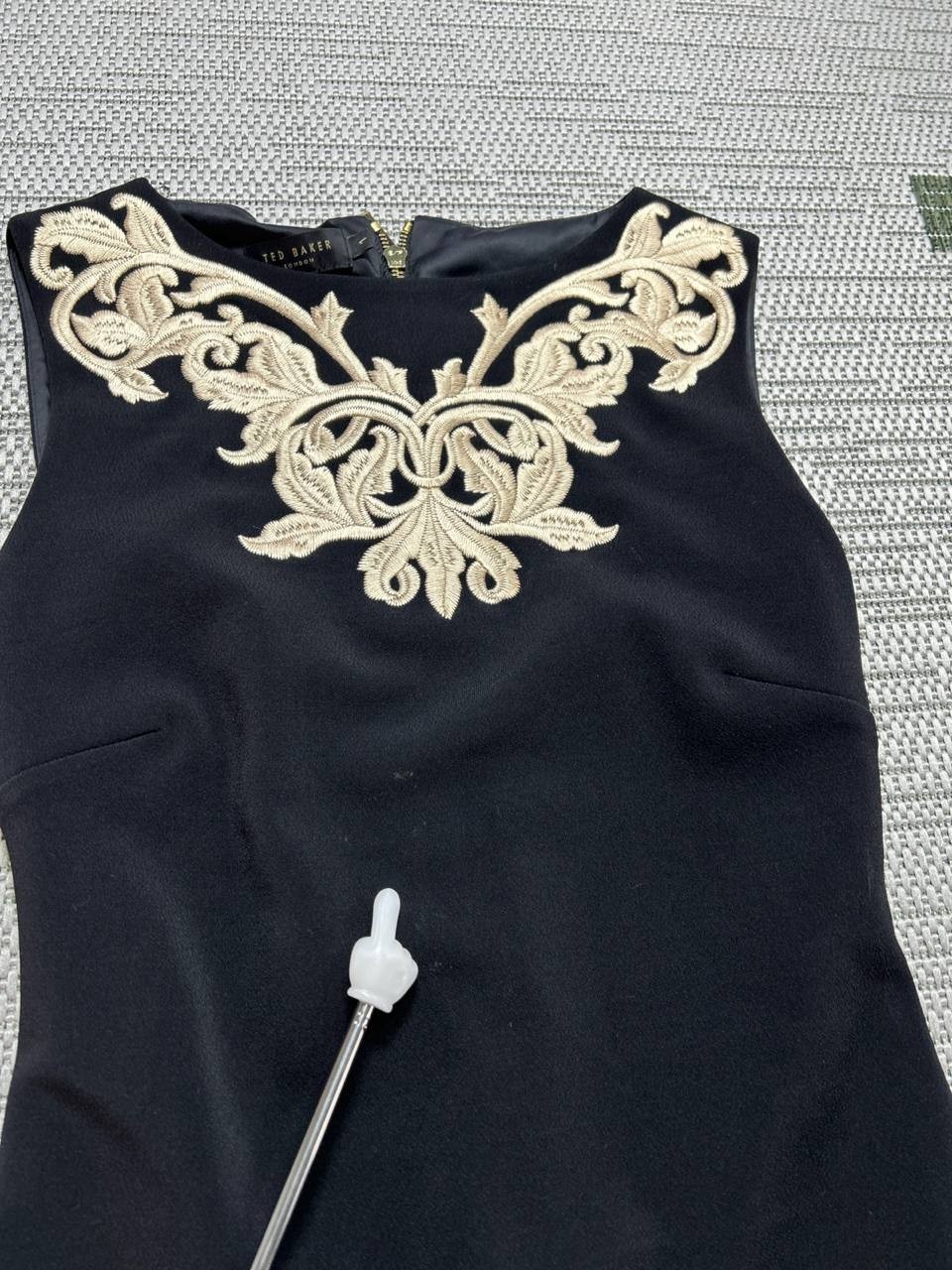 Ted Baker Dress Womens 1 Us 4 Black Bodycon Midi *
