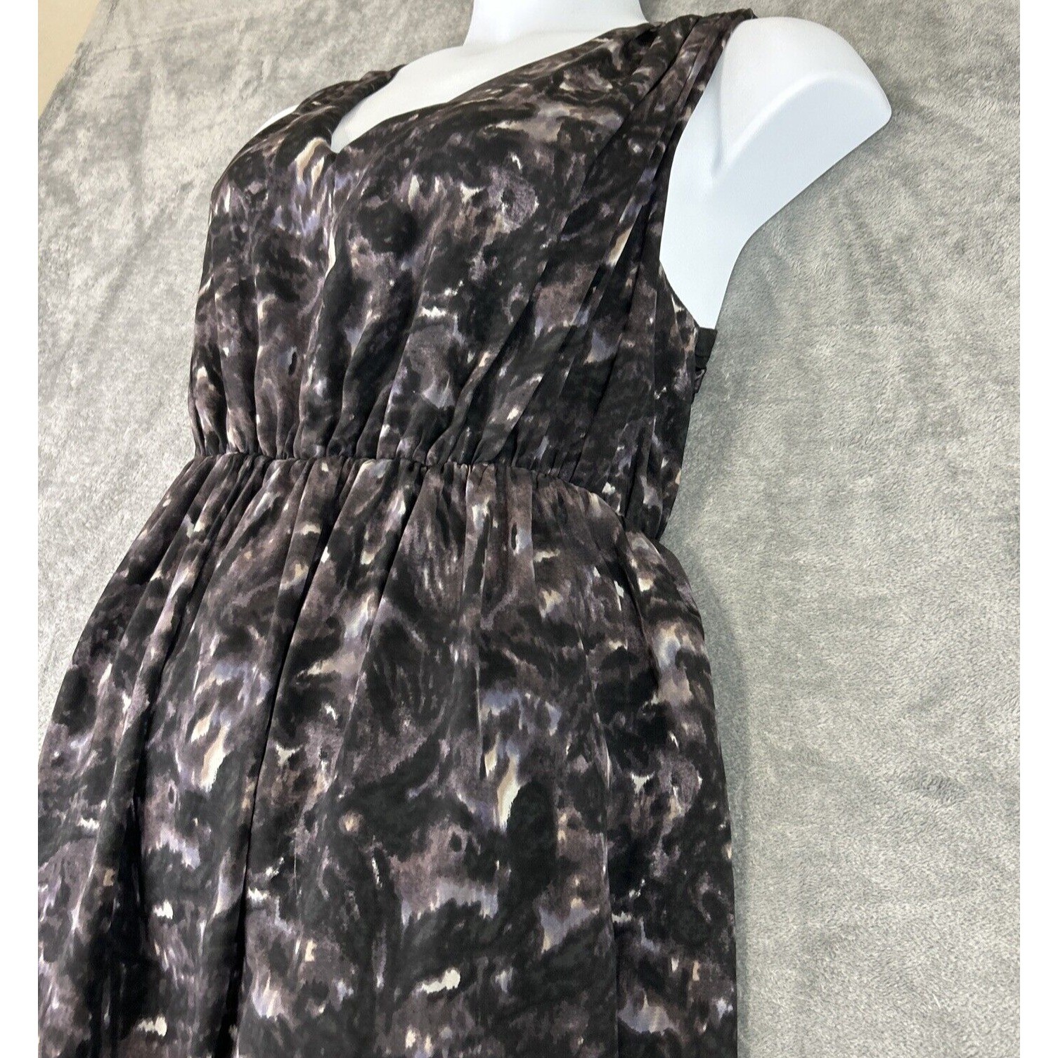 MM Couture by Miss Me Medium Black Purple Abstract Criss Cross Back Dress Party