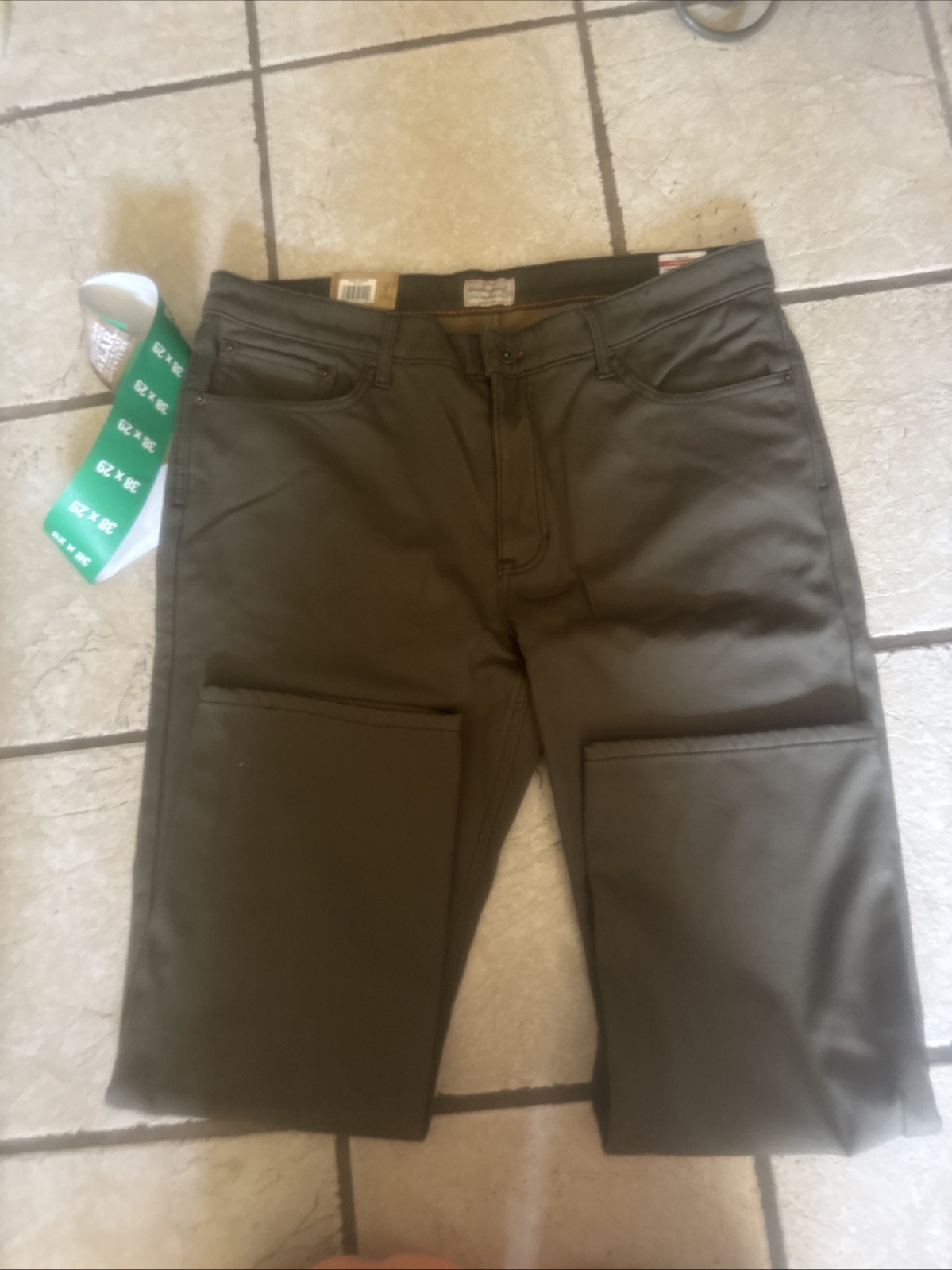NWT WEATHERPROOF VINTAGE Men’s Stretch Canvas Bonded Fleece Lining Pant 38×29