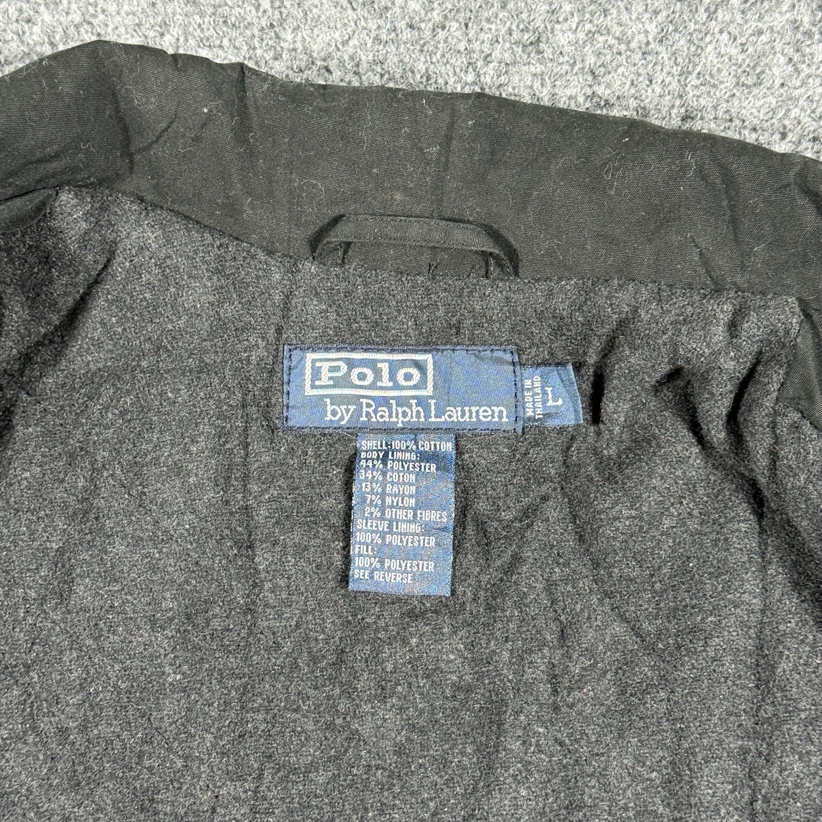 Vintage Polo Ralph Lauren Jacket Mens Size Large Barn Utility Chore Coat Black