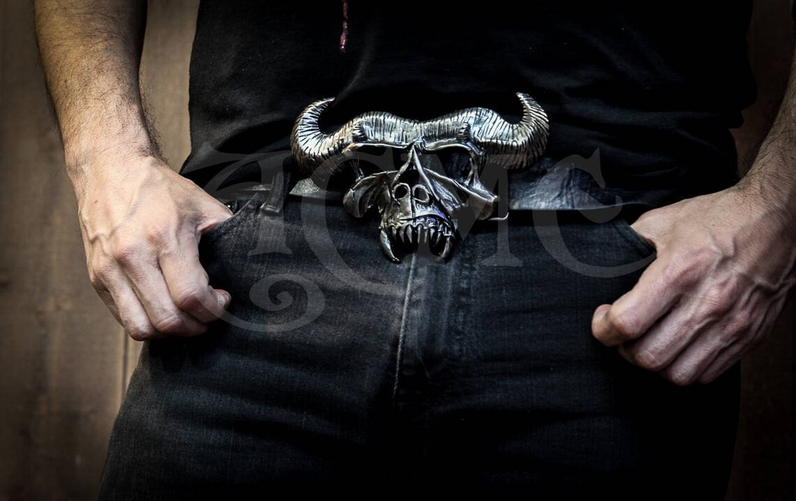 ACME V2.0 DANZIG KISS SKULL belt BUCKLE SAMHAIN MISFITS not obey Lucifuge