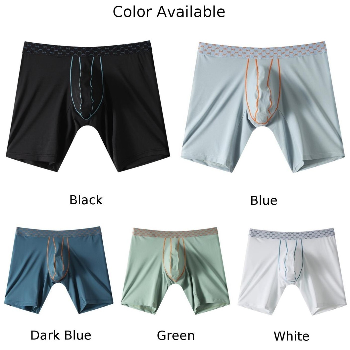 Mens Ice Silk Mid Length Underwear Casual Sports Pants for All Seasons