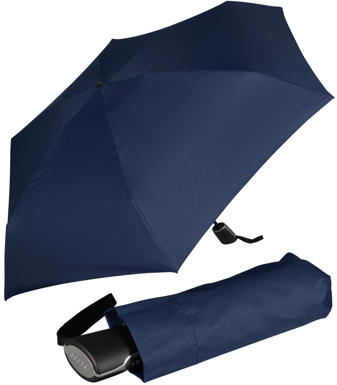 Ladies’ pocket umbrella fibre micro flat with automatic opening Navy