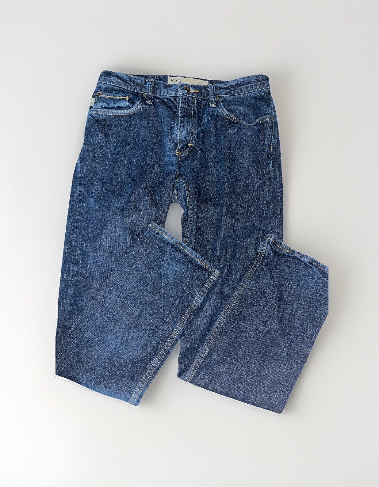 MENS OFF THE WALL V56 STANDARD SLIM FIT DENIM RAW INDIGO JEANS SIZE 32X32