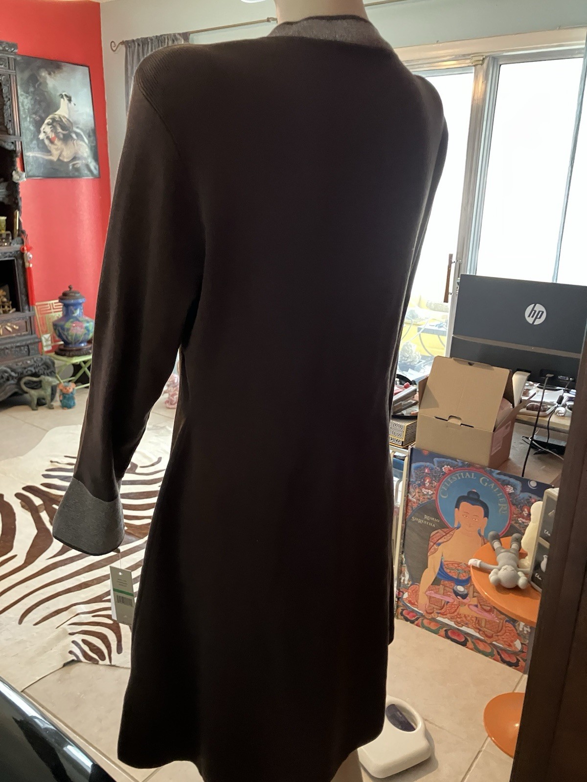 Nanette Lepore Size Large Women’s Knit Dress Champagne Espresso Brown NWT $128