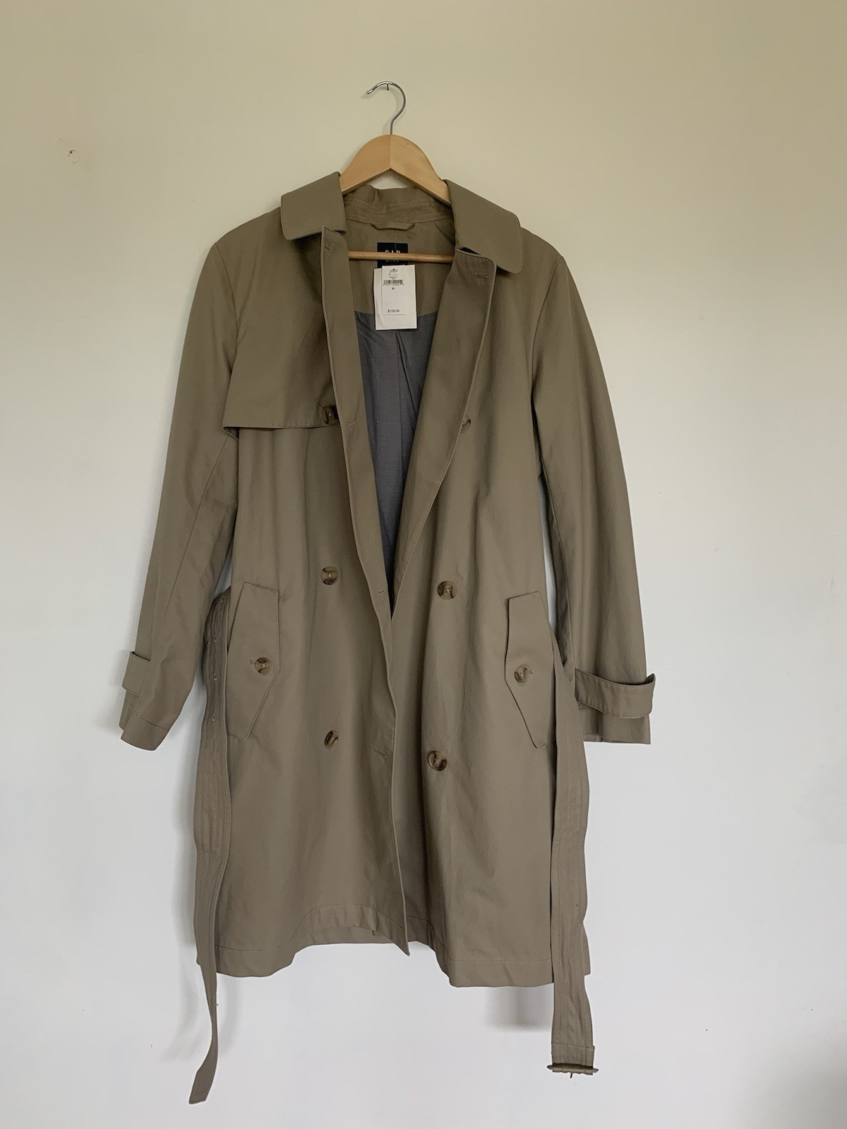Gap Classic Chino Trench Coat Women XL Capsule Academia Officecore Minimalist