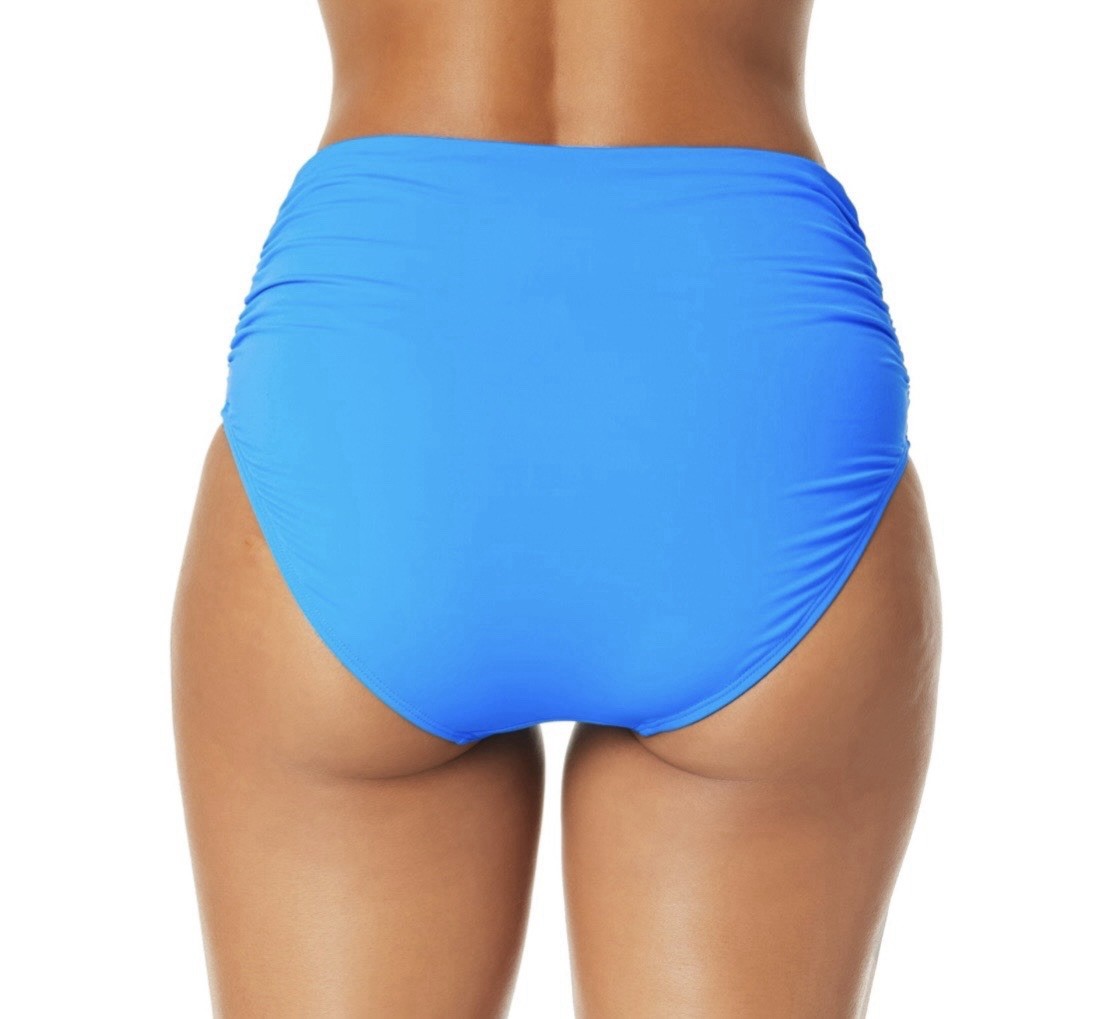 Anne Cole High-Waist Bikini Bottoms, Arctic Blue, Size Large, MSRP $56