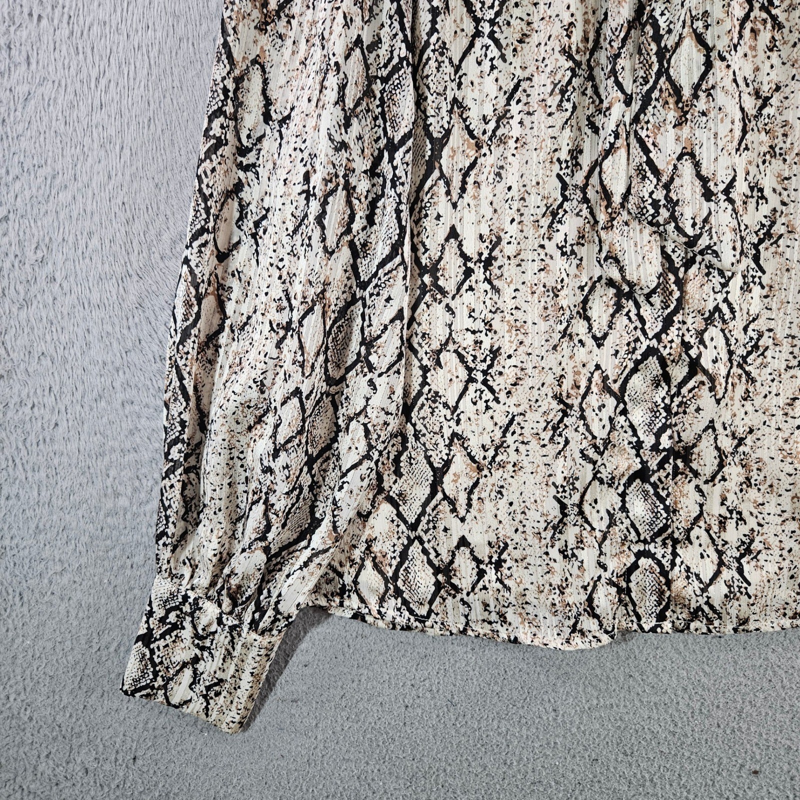 Joie Snake Print Bow Blouse Womens Small Tie Neck Top