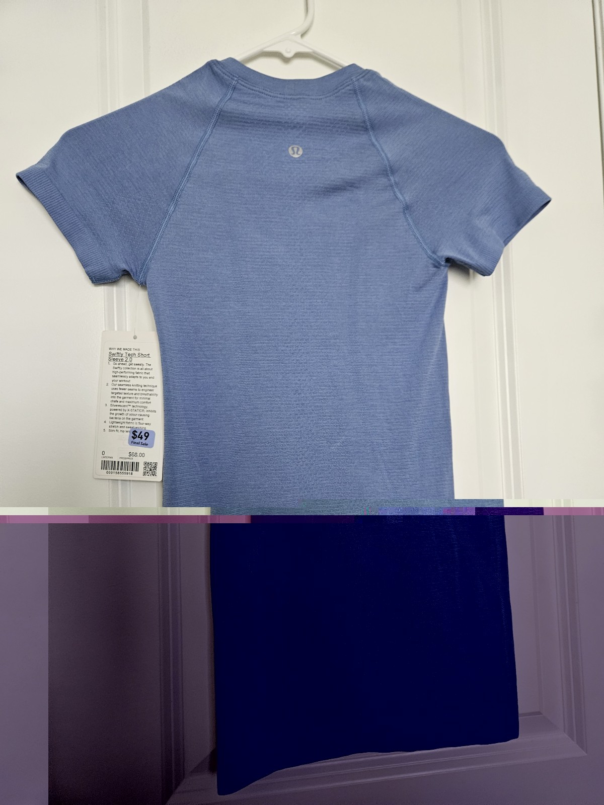 NWT Lululemon Swiftly Tech Short-Sleeve Shirt 2.0 Prep Blue Size 0