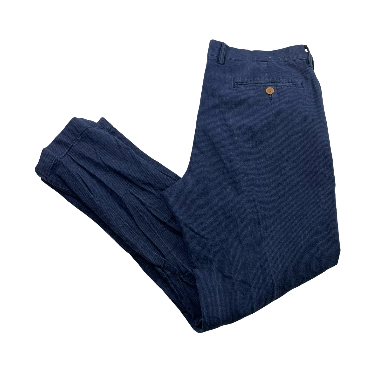 J.Crew Men’s The Sutton Linen/Cotton Flat Front Chino Pants Navy Stripe • 34×30