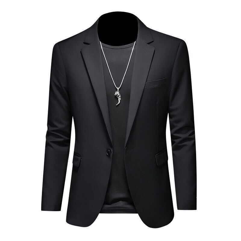 Men’s Jacket Casual Suit Blazer Slim-Fit Suit Wedding Business Dress Suit Tops