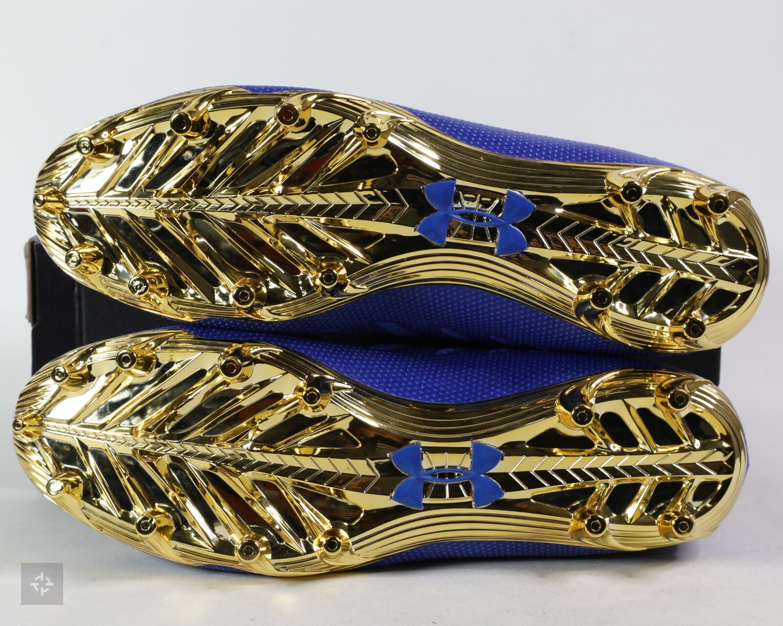 Under Armour Spotlight Lux MC Blue Gold Football Cleat Size 9.5-14 (3023960-403)