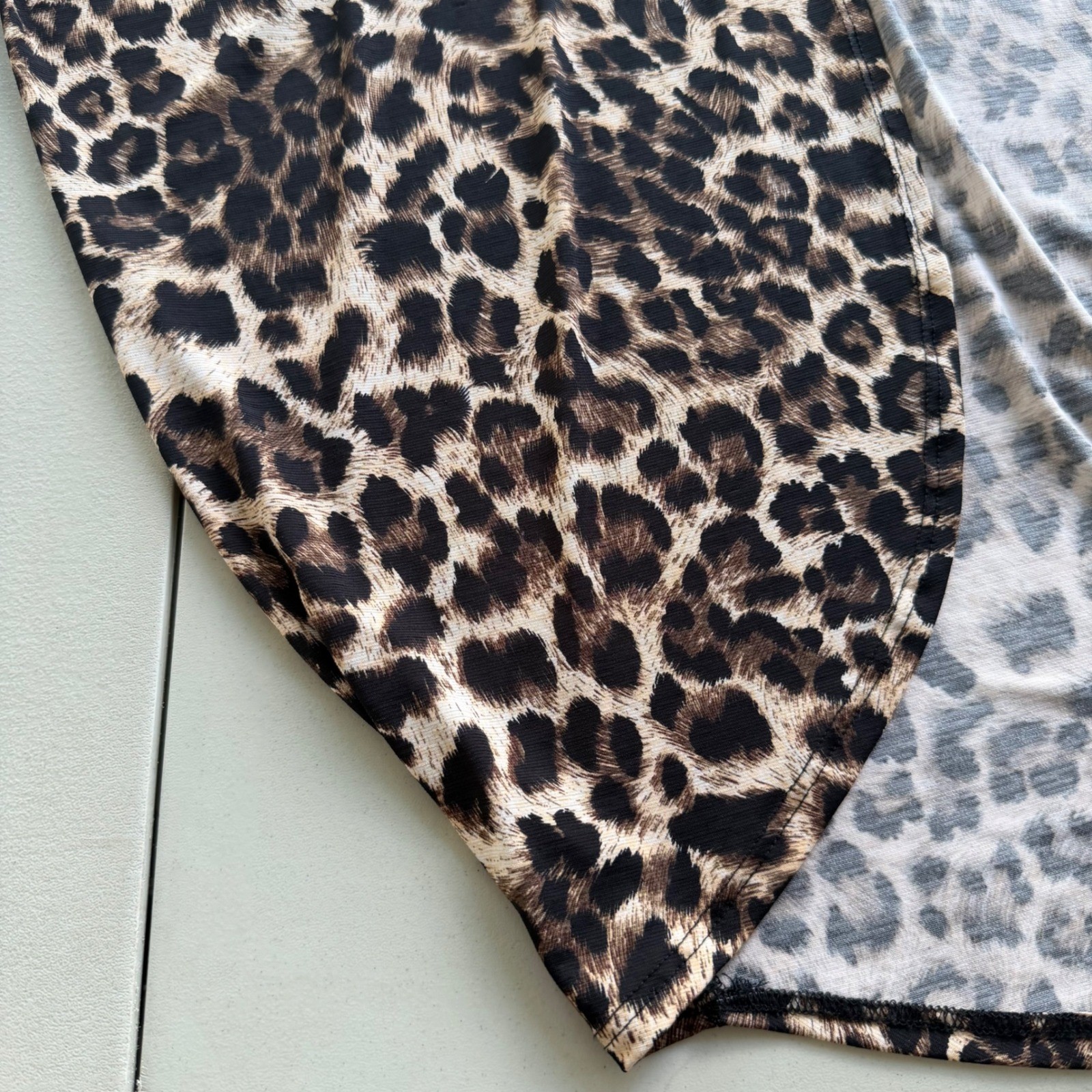 Lime n Chili Women L Brown Tan Leopard Print Open Front Kimono Cardigan Cover-up