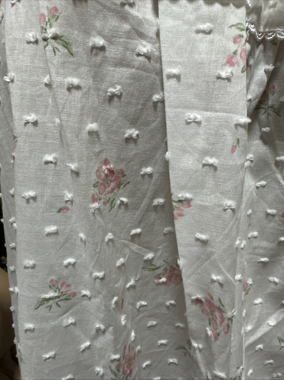 Eileen west nightgown Large 100% Cotton Lawn Swiss Dot Mini Florals