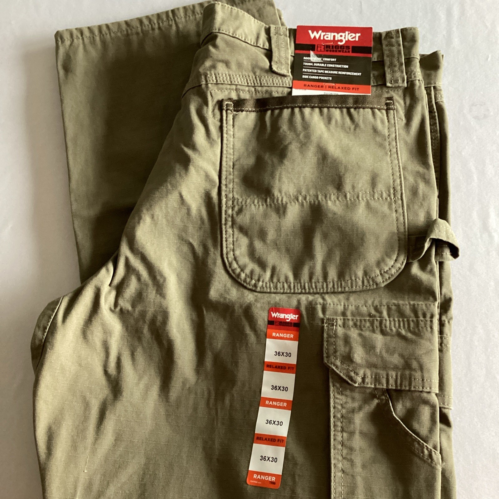 Wrangler Ranger Riggs Workwear Utility Pants Relaxed Fit Men’s 36X30 Brown NWT