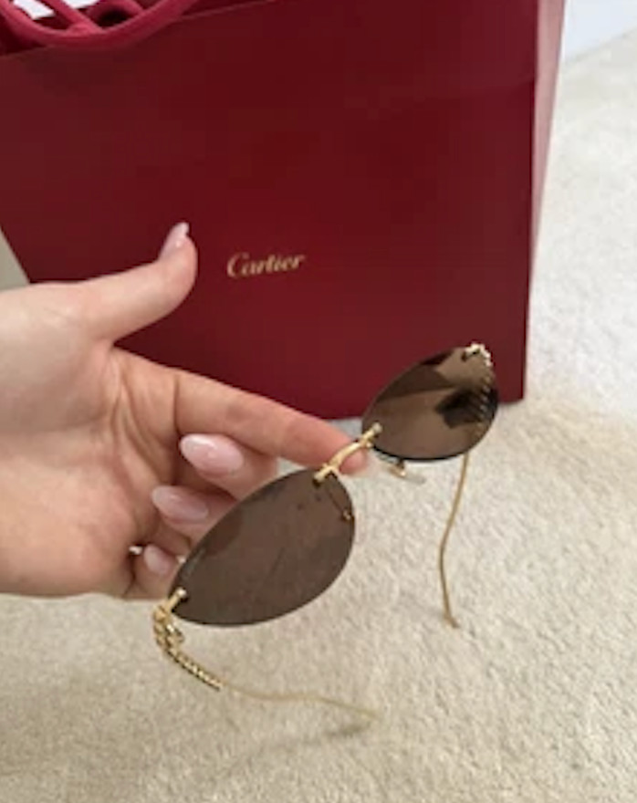 Cartier Clash De Sunglasses – Gold – Cat eye rimless metal frame