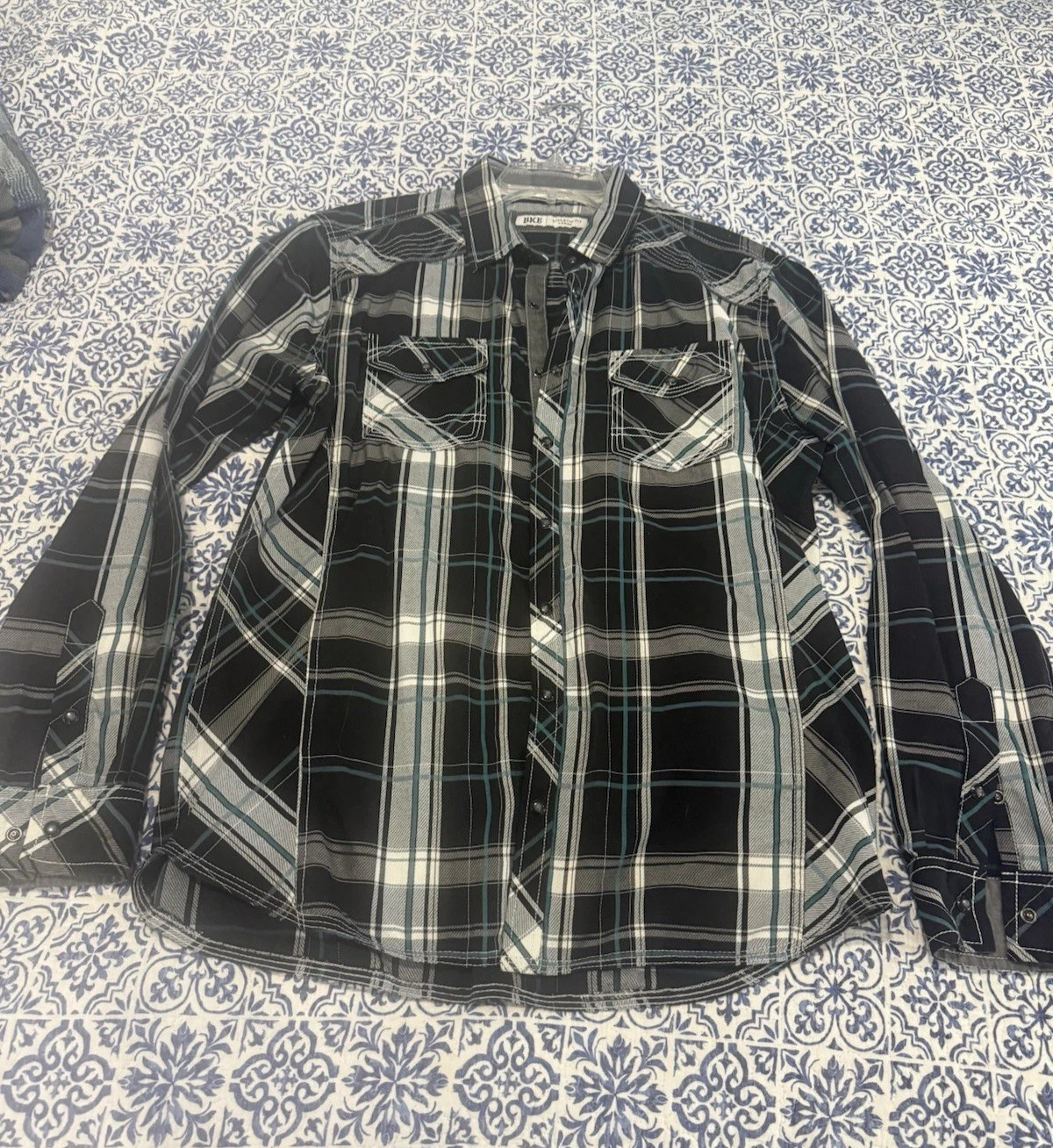 Men’s Buckle BKE Western Shirt Size L Plaid