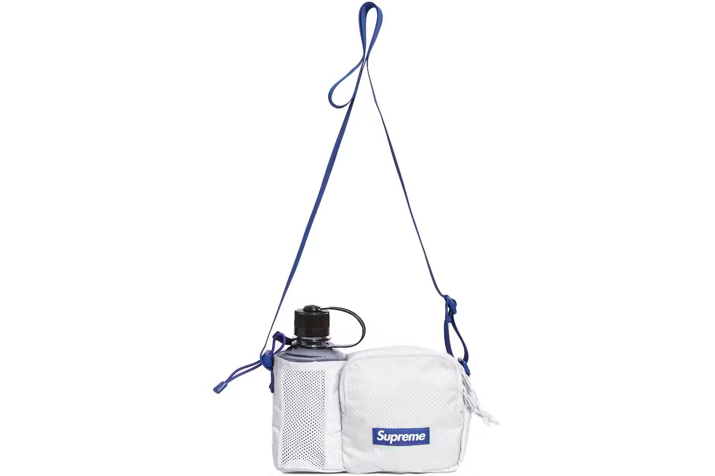 Supreme Shoulder Bag Silver Blue SS22 Cordura with Nalgene Water Bottle NWT