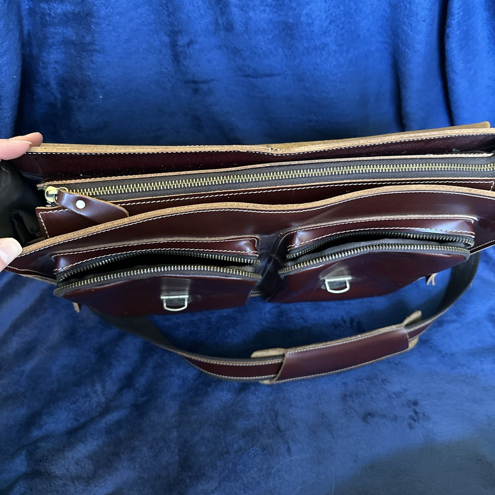 Leathario crossbody briefcase bag