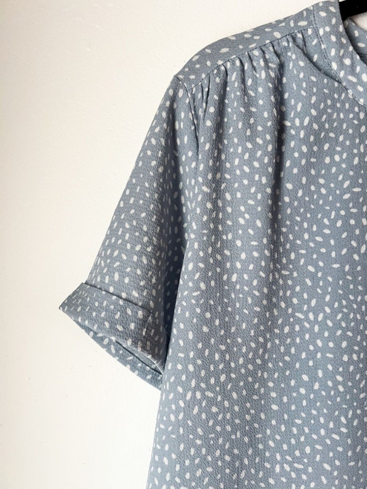 Olive + Oak Blue Speckled Blouse XL | Cottagecore Coastal Grandmother Boho Relax