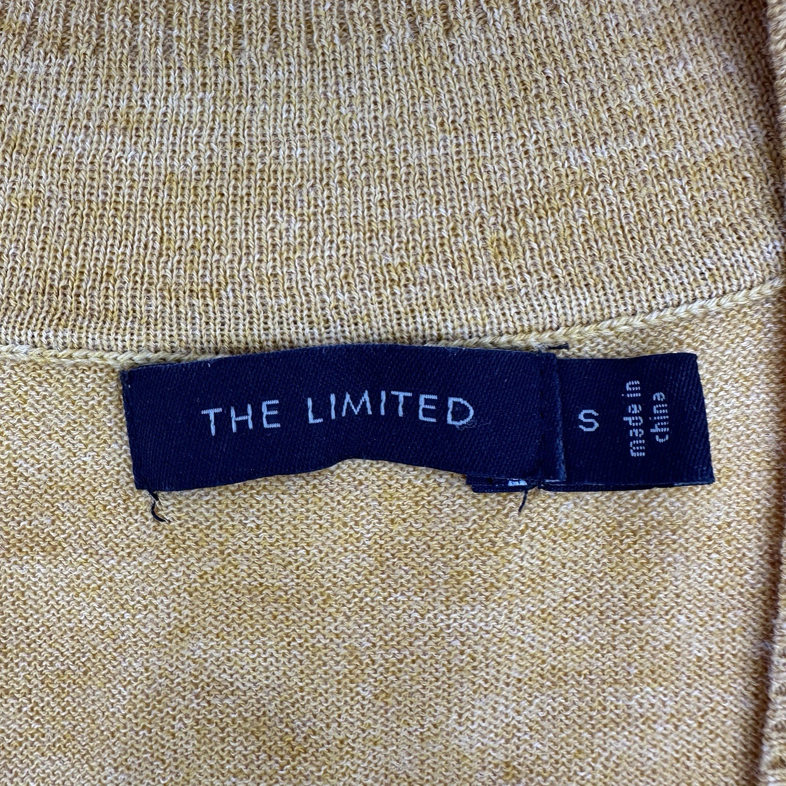The Limited Merino Wool Blend V Neck Sweater S Mustard Yellow Preppy Office Chic