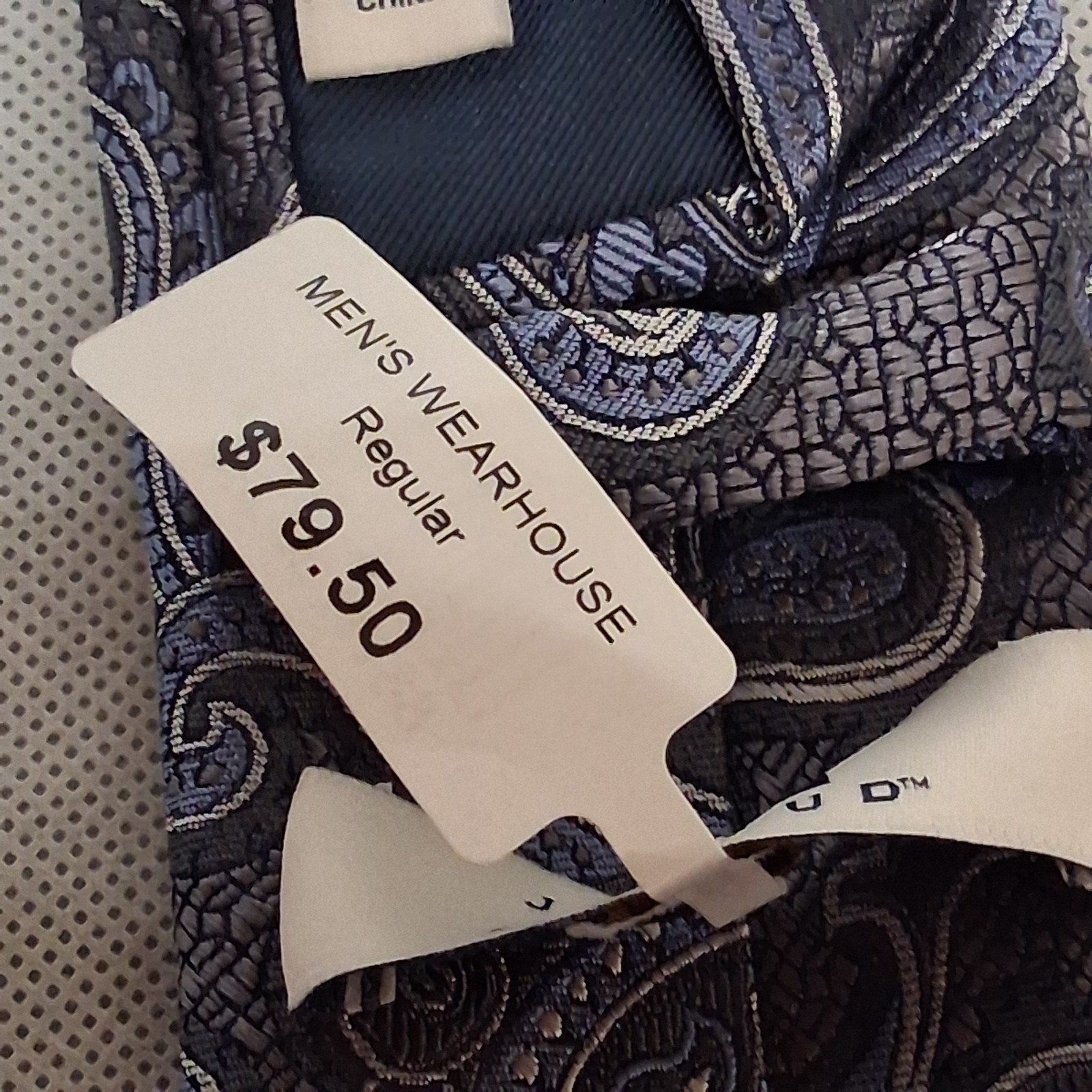 Joseph Abboud Silk Necktie Gray Blue Paisley 58″ x 3 1/8″ New With Tags $79.50