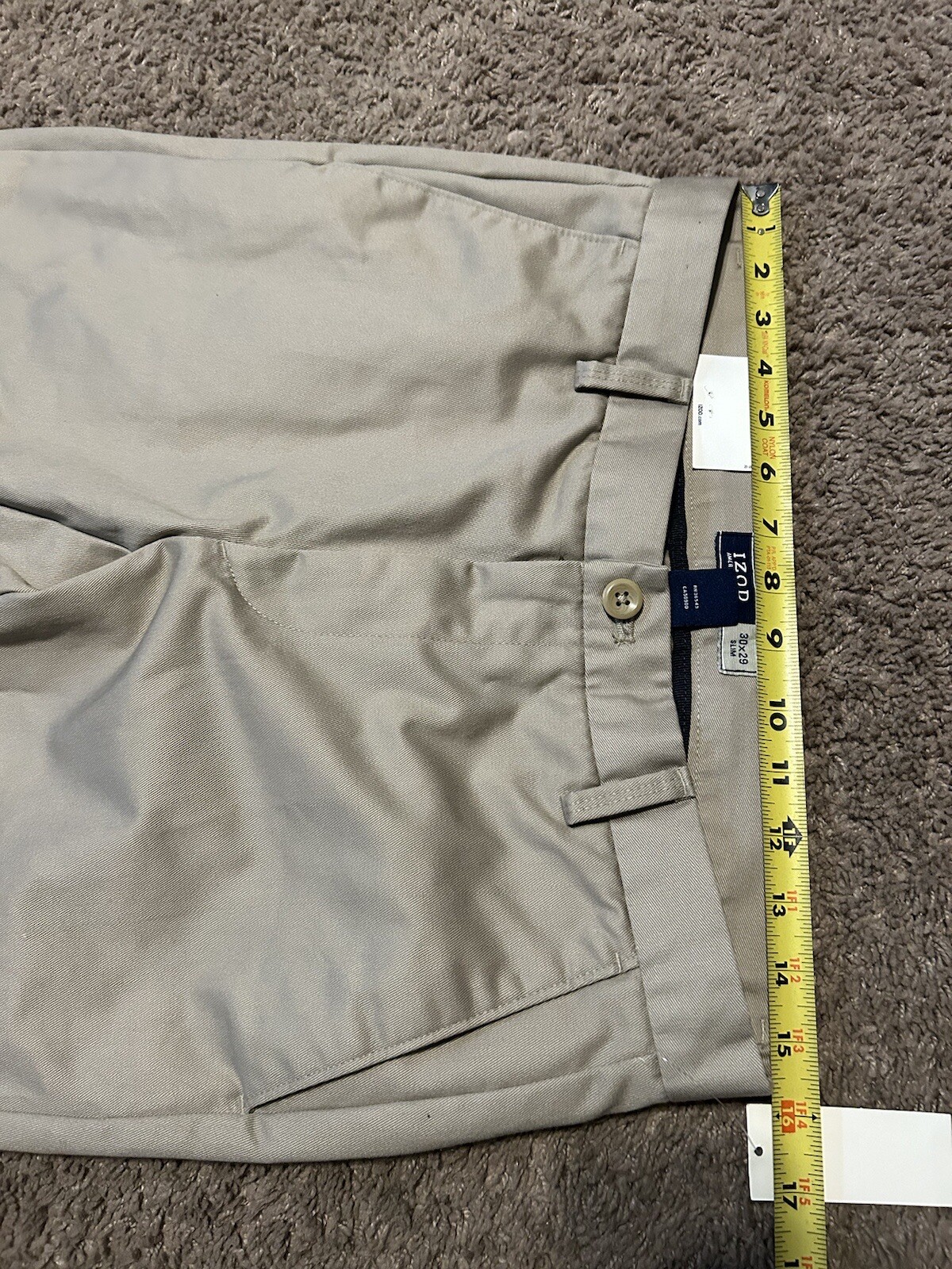 NWT IZOD Men’s American Chino 30WX29L Slim Fit Pants! 59.5$MSRP! MEASURMENTS