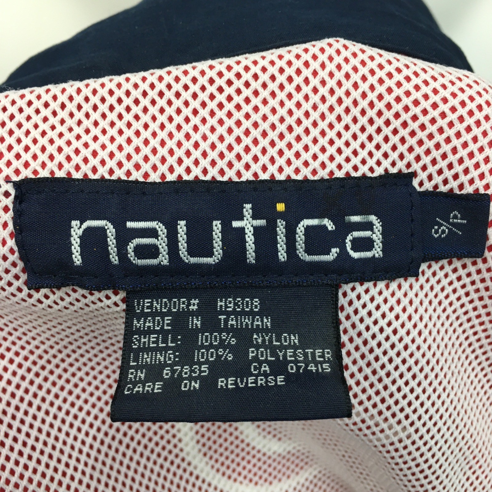 Vintage Nautica Windbreaker Jacket Mens Small Red Navy Blue US2 Sailing 90s