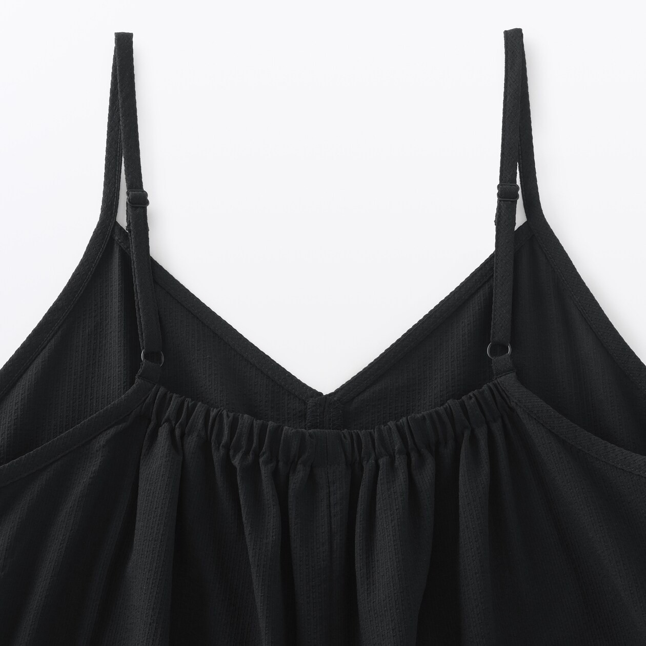 MUJI Womens Stretch Seersucker Salopette Jumpsuit Black FedEx